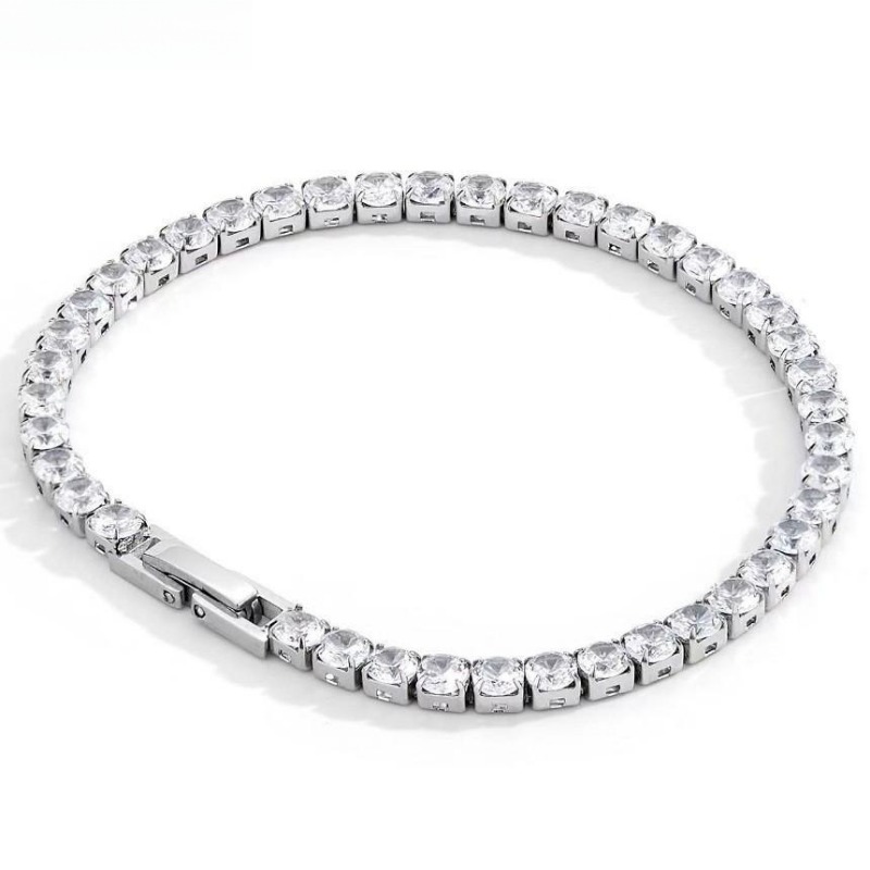 Full-Zircon Encrusted Ti-Steel Band for Women's Accessory Collection