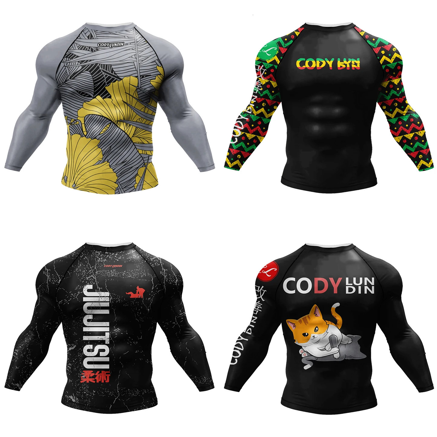 Cody Lundin Swimming Surfing Tshirt Tight Long Sleeve Compression Training Grappling Sportwear mma bjj Combat Rash Guard y250707