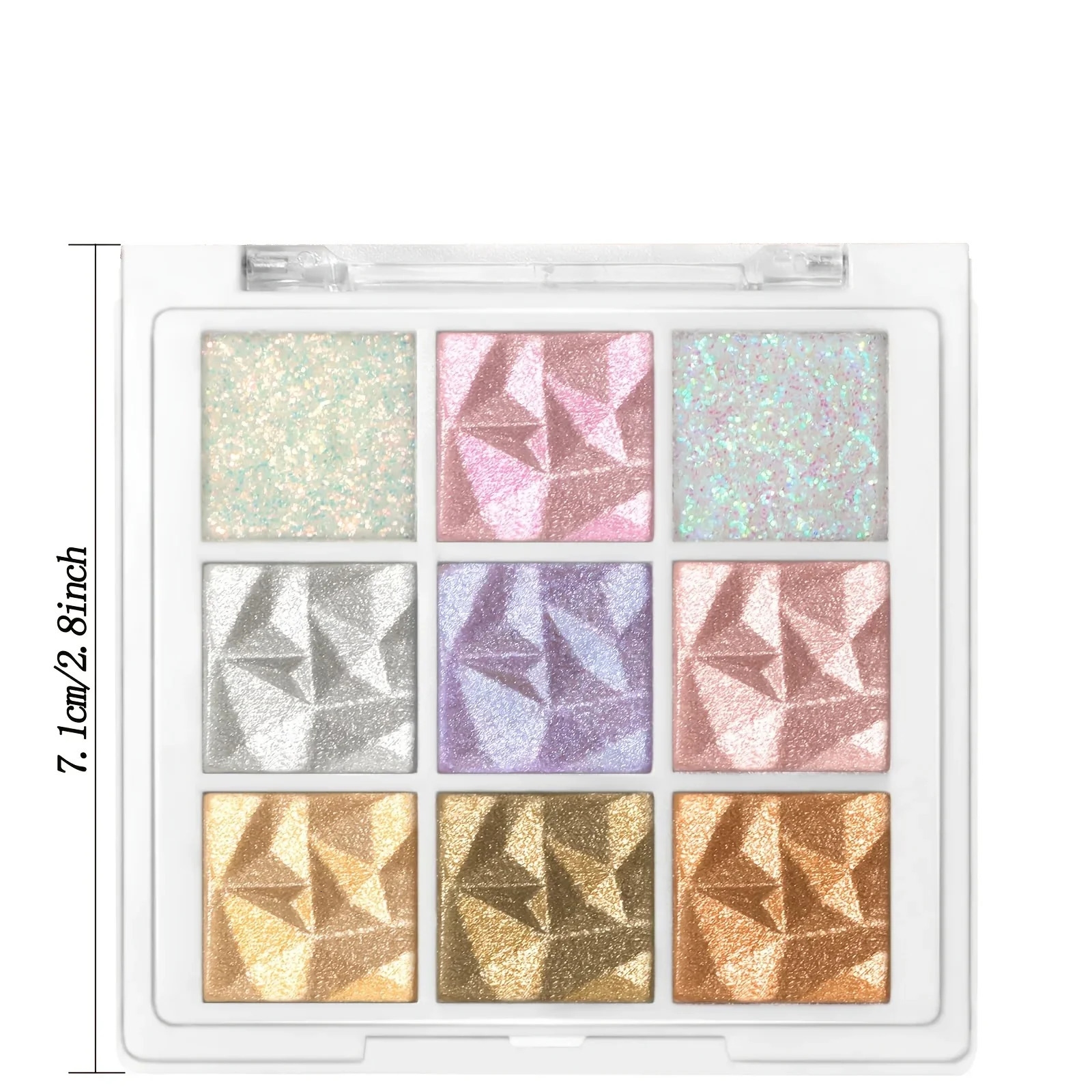 9 Color Shiny Eyeshadow Palette-Fluorescent Pen and Glitter Finish Brown and Silvery Tones Suitable for Stage and Party Makeup 250712