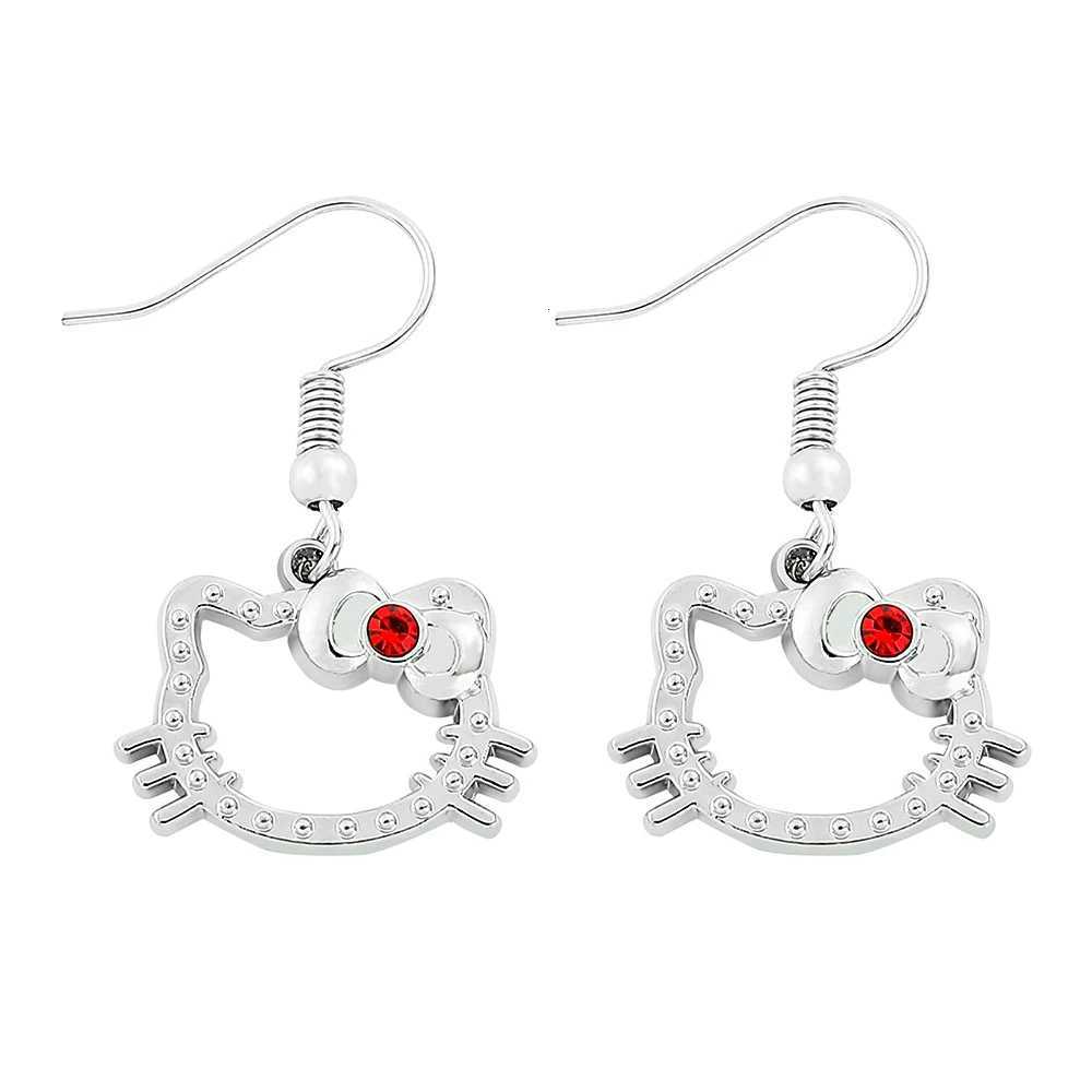 Sanrio Hello Kitty Earrings Cartoon Figure Kitty White Hollow Eardrop Earrings for Girls Kawaii Xmas Jewelry Accessories w250716
