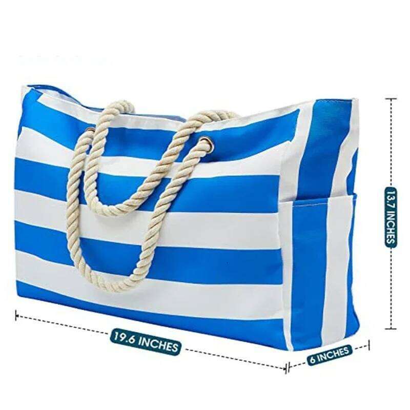 for Women Beach with Zipper Shoulder Bags Waterproof Sandproof Swim Pool Bag Large Tote