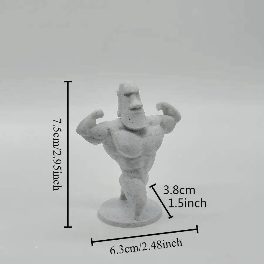 1 Piece of Robust Moai Statues 3Dprinted Muscle Ornaments Suitable for Multipurpose Decoration in Various Room Types 250711