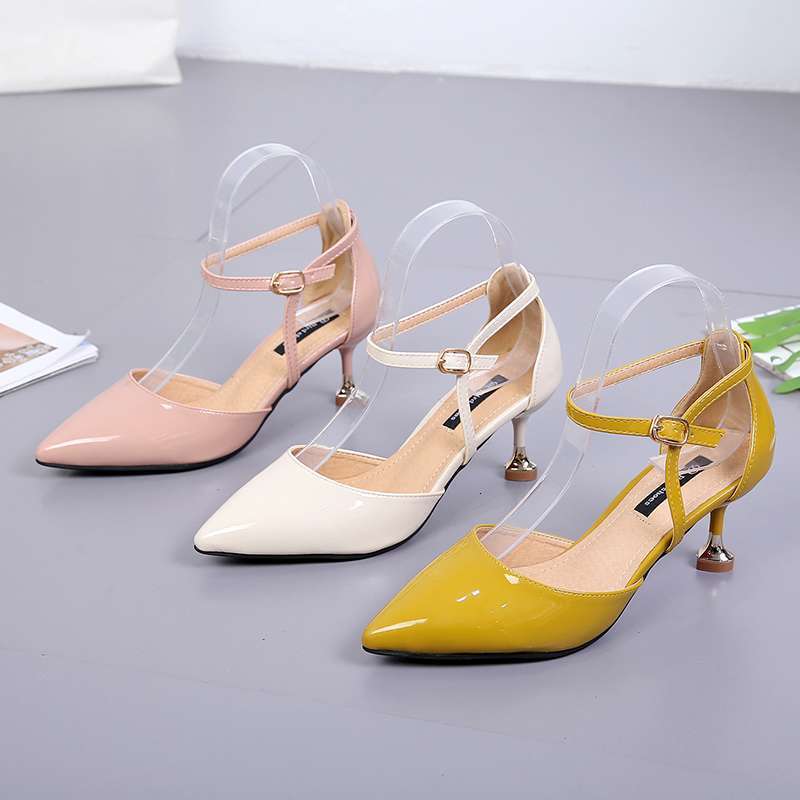 Designer sandals Cat Heel Sandals for Women 2025 New Summer Korean Style Versatile Closed Stiletto Pointed Toe Single One-Strap High Heels Women'