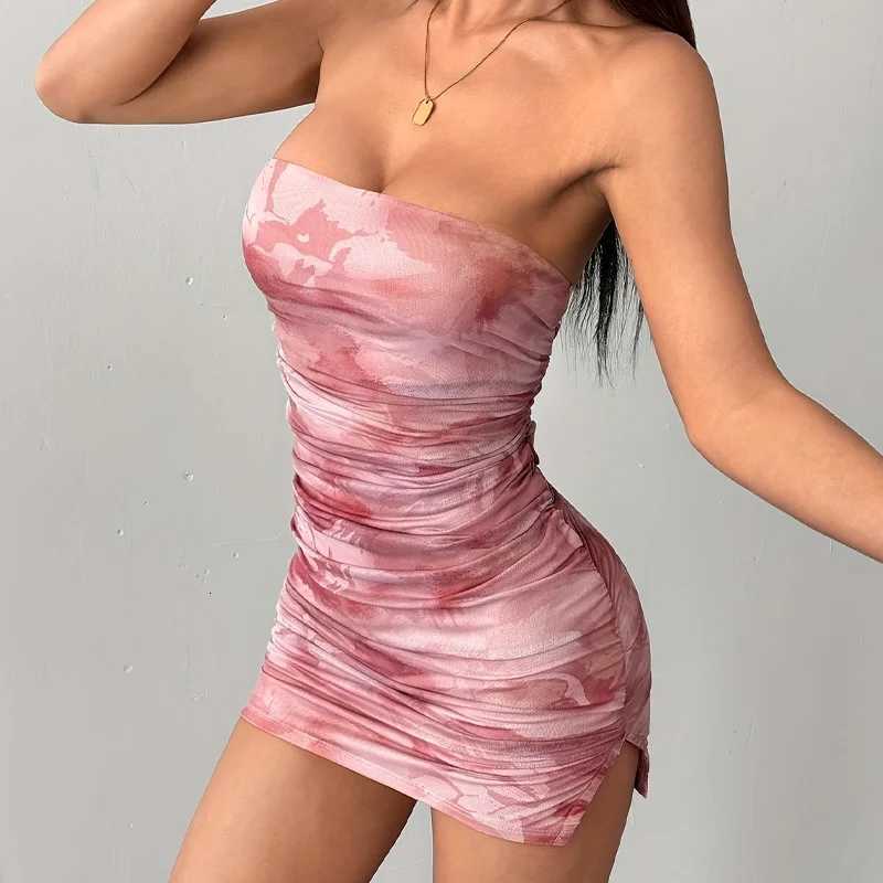 2025 Summer Y2K Womens Dresses Sexy Spaghetti Straps Printed Dress Low Sleeveless Mini Dresses Slim Off Shoulder Party Dress R250716