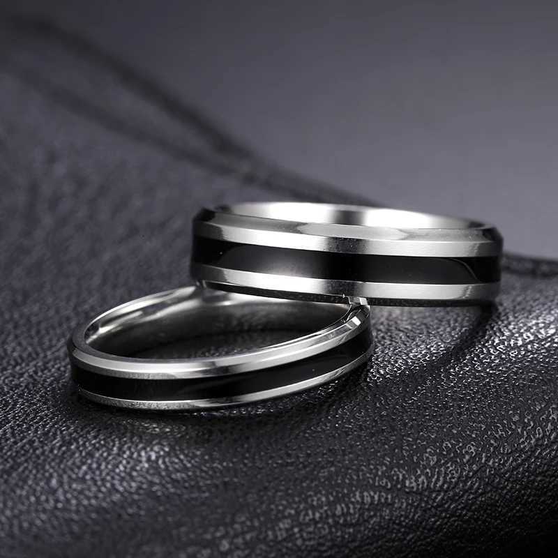Simple Classic Alliance Wedding Rings Stainless Steel Couple Rings Anniversary Valentines Day Gift Custom engraving name S250716