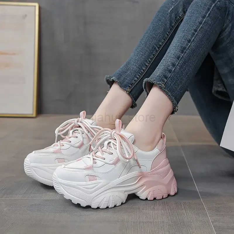 High Platform Lace Up Shoes For Women 2025 New Korean Stylish Deals Aesthetic Daily Routine Trends 39 Woman Footwear M250716