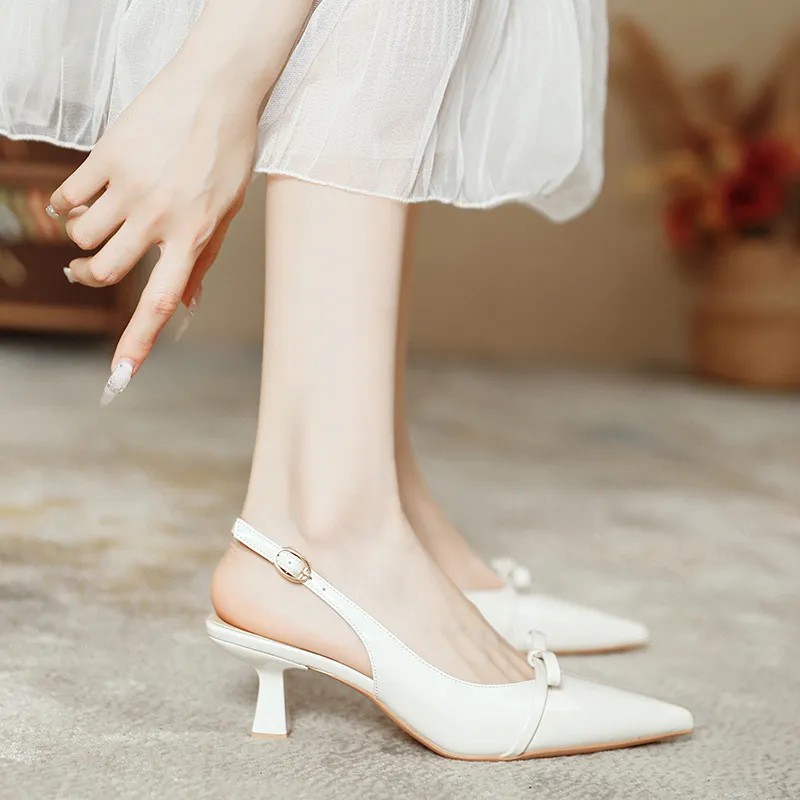 2025 free shipping new flats designer shoe women dress Summer lady pointed-toe stiletto shoes