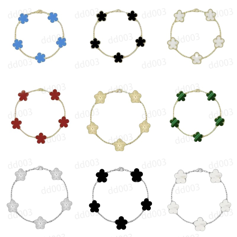 Luxury designer bracelet women leaf clover bracelet designer charm red white fashion elegant jewlery designer for women plated gold bracelets mother of pearl dd008