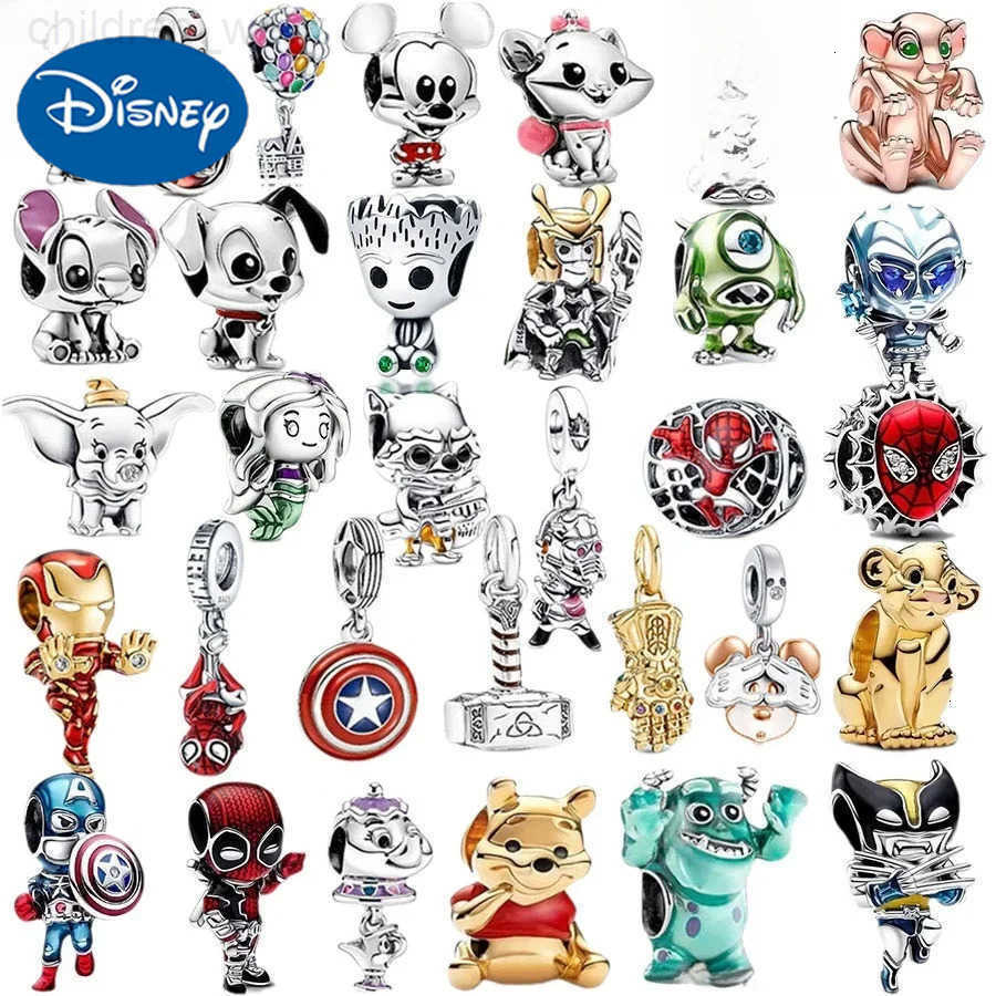 Disney 925 Sterling Silver Mickey Mouse Minnie Series Bead Charm Fits Disney Stitch Charm 925 Bracelet DIY Women Jewelry Gift W20250716