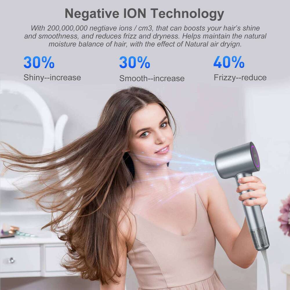 1600W Speed Smart Leafless Home Hairdryers Fast Drying High Power Low Noise Negative Ionic Hair Shop Blow Dryer