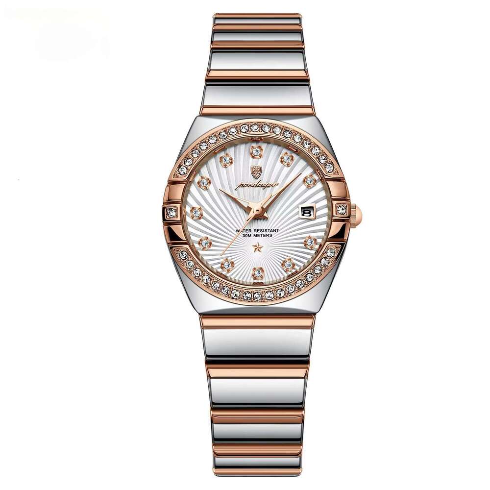 DHwatches Women's Ultra-Thin Watch - 50M Waterproof Luminous Quartz Wristwatch with Date, Stainless Steel (Model 302)