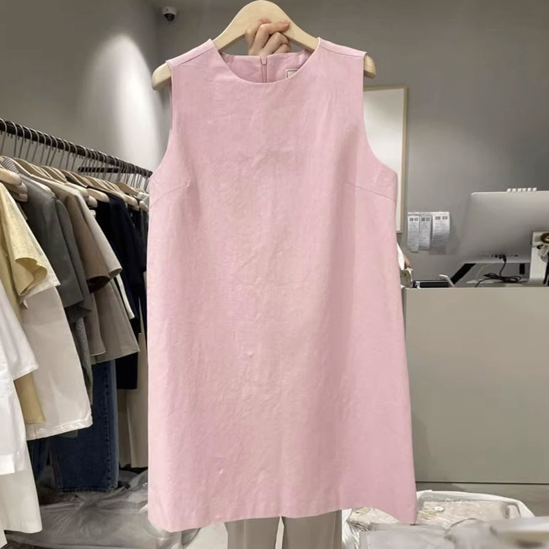 HM166 Versatile Solid Color Sleeveless Vest Dress