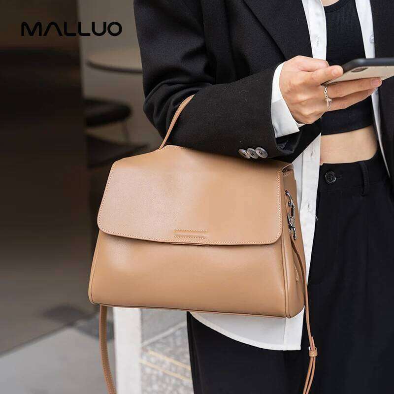 Women's Cowhide Genuine Leather Shoulder Bag Female Fashion Designer Handbags Ladies Commuting Large Capacity Bucket Bags