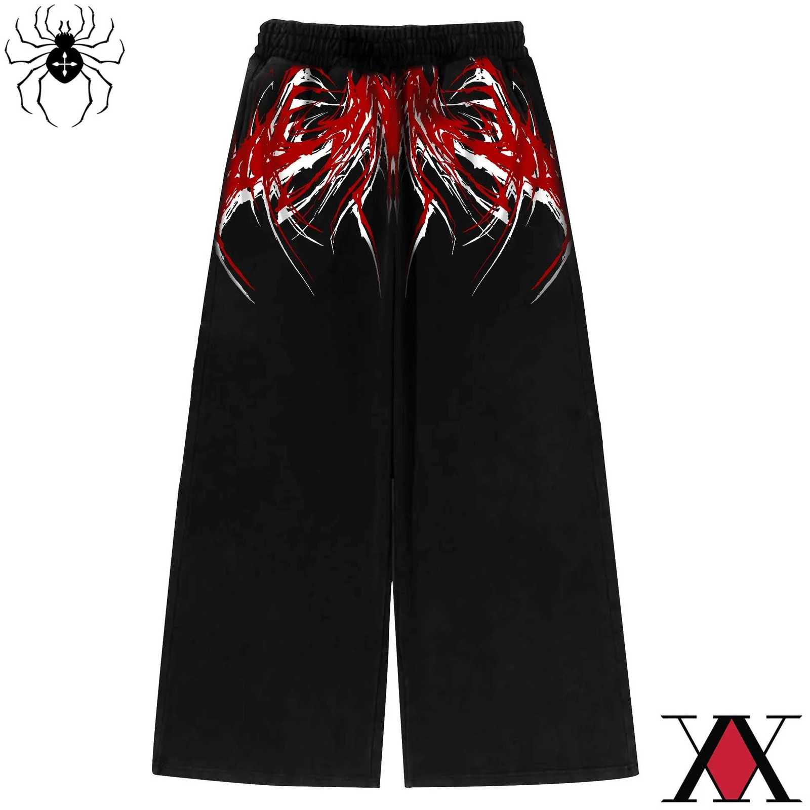 Dark Y2K Unisex Streetwear Jogger Pants Men Women Casual Loose Fit Drawstring Workout Gym Trousers Wide Leg Fitness Fashion y250716