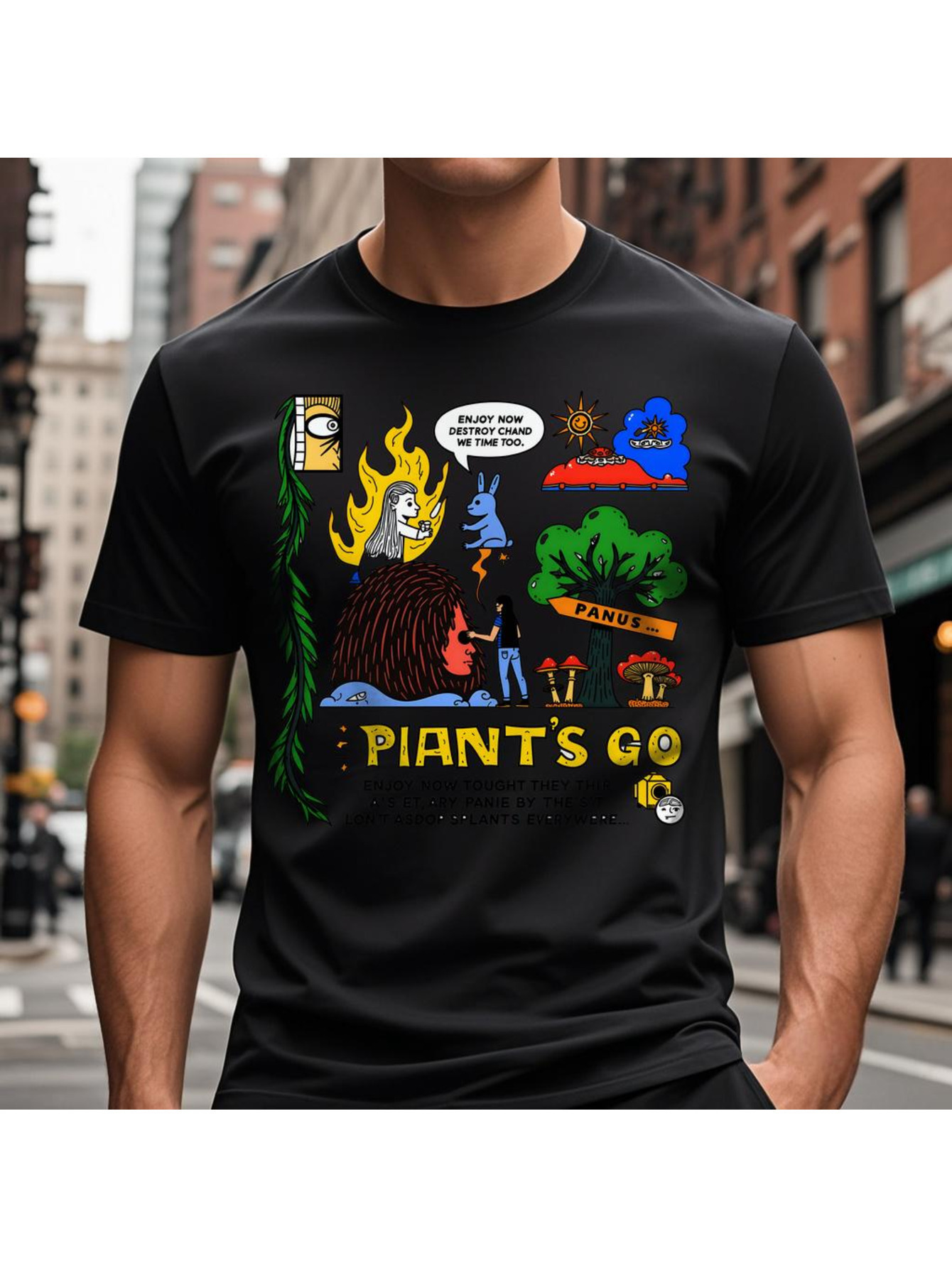 VogueEpoch Round collar Men Adult text 180g Cartoon Cotton Short sleeve black White T Shirts S-3XL Wed 23
