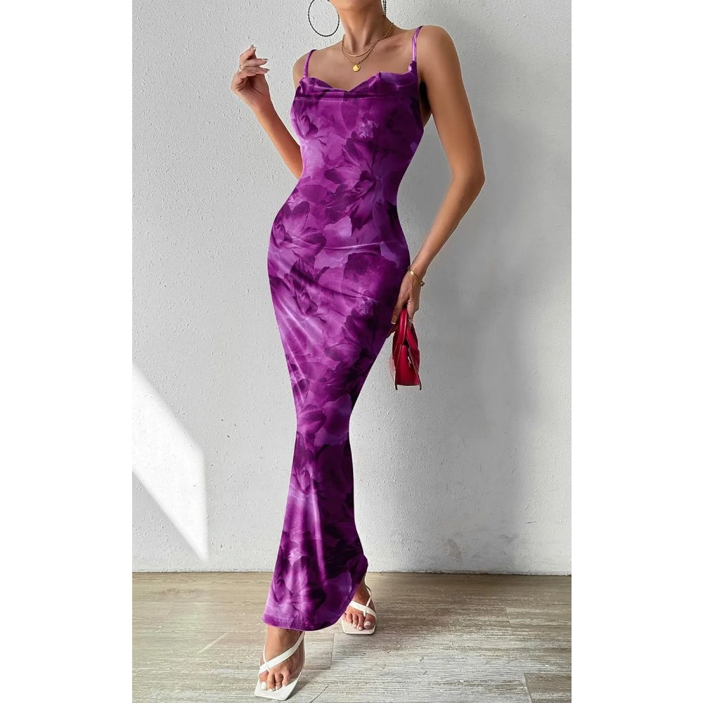 Womens Dresses Designer Floral Spaghetti Strap Sleeveless Printed Halter Dress Summer High Waist Sexy Dresses Evening Party Elegant Casual Bodycon Dre