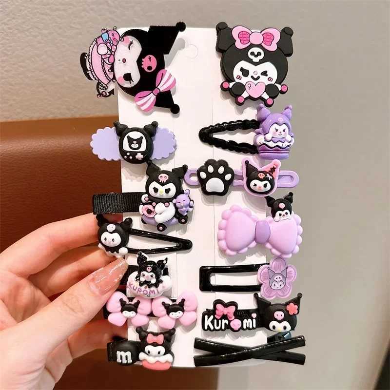 Sanrios New Cute Kuromi Childrens Hair Clip Cute Cartoon Hair Clip for Little Girls Sweet Side Bangs Clipw250716