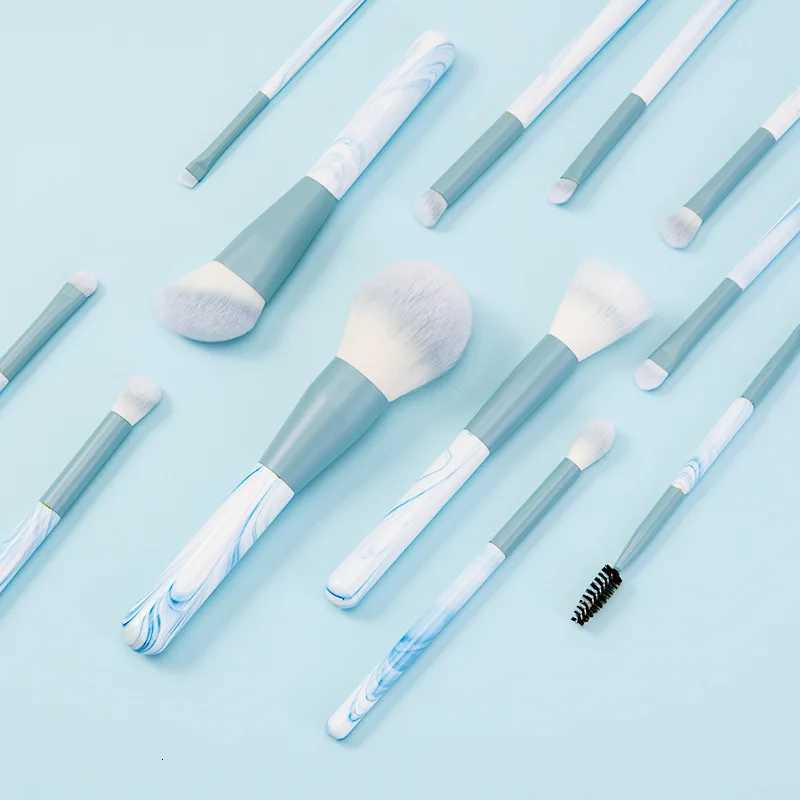 12pcs Fancy Clear Sky Makeup Brush Set Super Soft Hair Blush Brush Loose Brush Dot Brush Blade Brush Makeup Brush XJ2500716