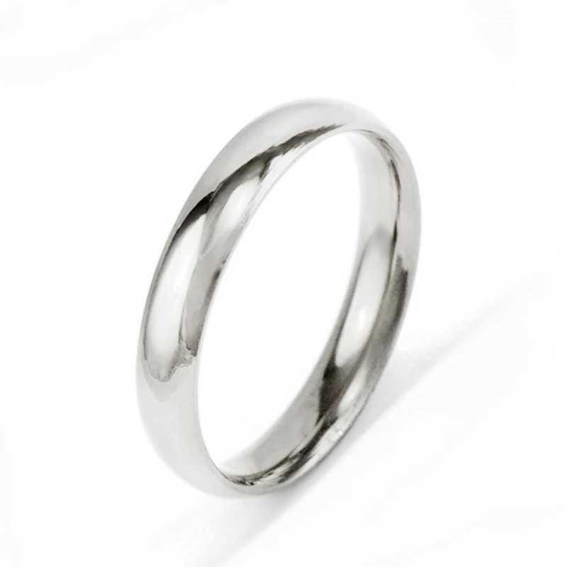 4mm 6mm Solid Spherical Curved Band Ring Couple Jewelry Stainless Steel Simple Smooth Rings Rose Gold Silver Color Size 4 To 10 S250716