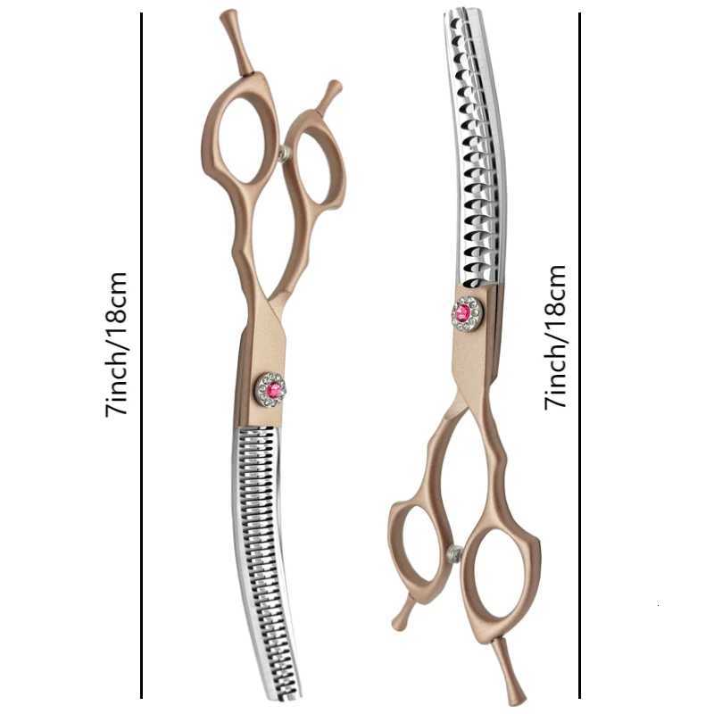 7 Inch Dog Curved Chunkers Shears Curved Thinning Scissors Stainless Steel Dog Grooming Scissors Special Designed for Pets W250716