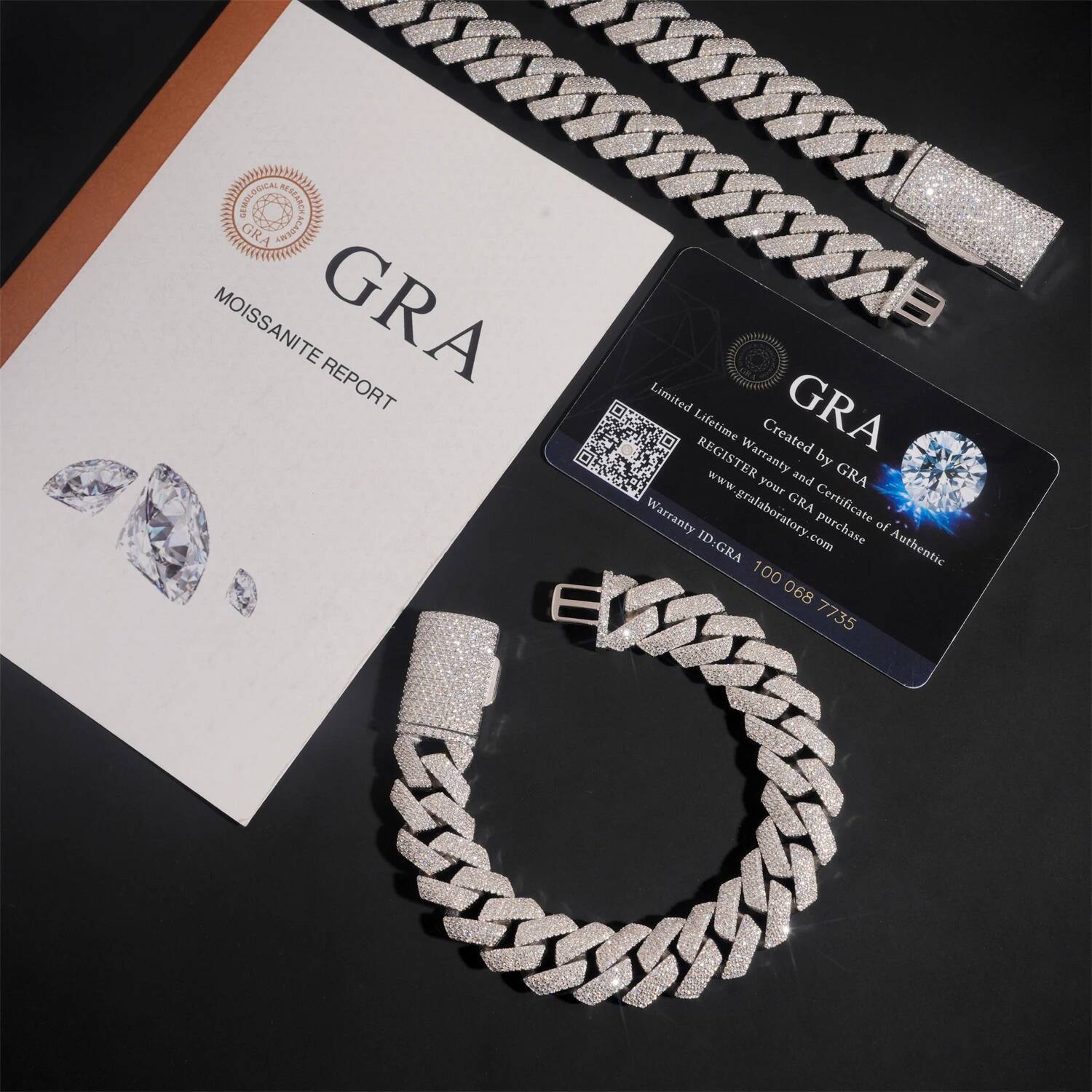 Hip Hop Jewelry 15mm Iced Out 925 Silver Gold Plated D Color Link Moissanite Cuban Chain Bracelet Necklace