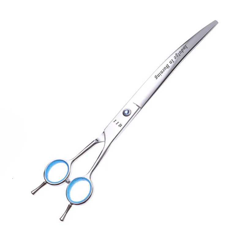 9 Inch Hairdressing Scissors Professional Pets Grooming Scissors Salon Barber Curved Downward Cutting Shears of Silver with Case W250716
