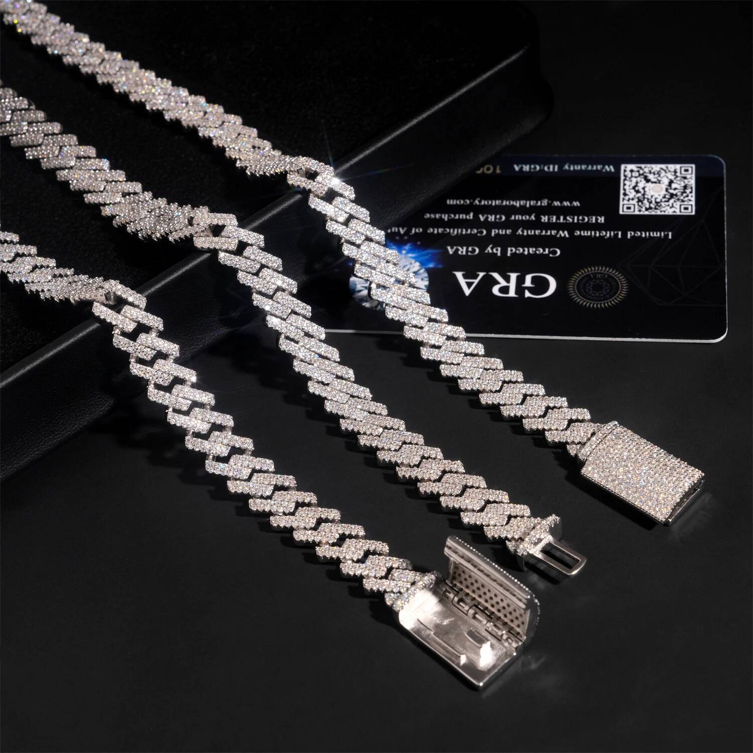 10MM Width Men Cuban Necklace Bracelet 925 Silver D Color VVS Moissanite Hip Hop Jewelry