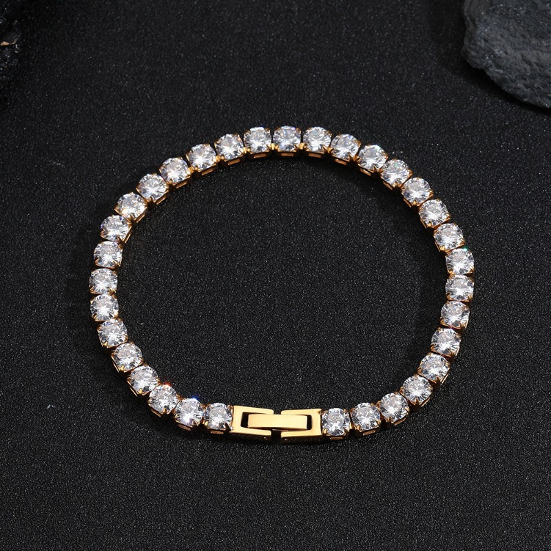 Full-Zircon Encrusted Ti-Steel Band for Women's Accessory Collection