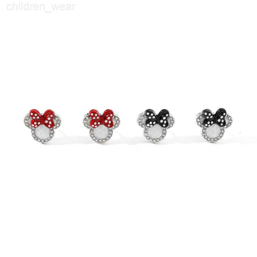 Disney 1 Pair Disney Bow Mickey Mouse Minnie Anime Earrings Kawaii Ear Studs Cartoon Jewelry Accessories Stud Women Gifts W20250716