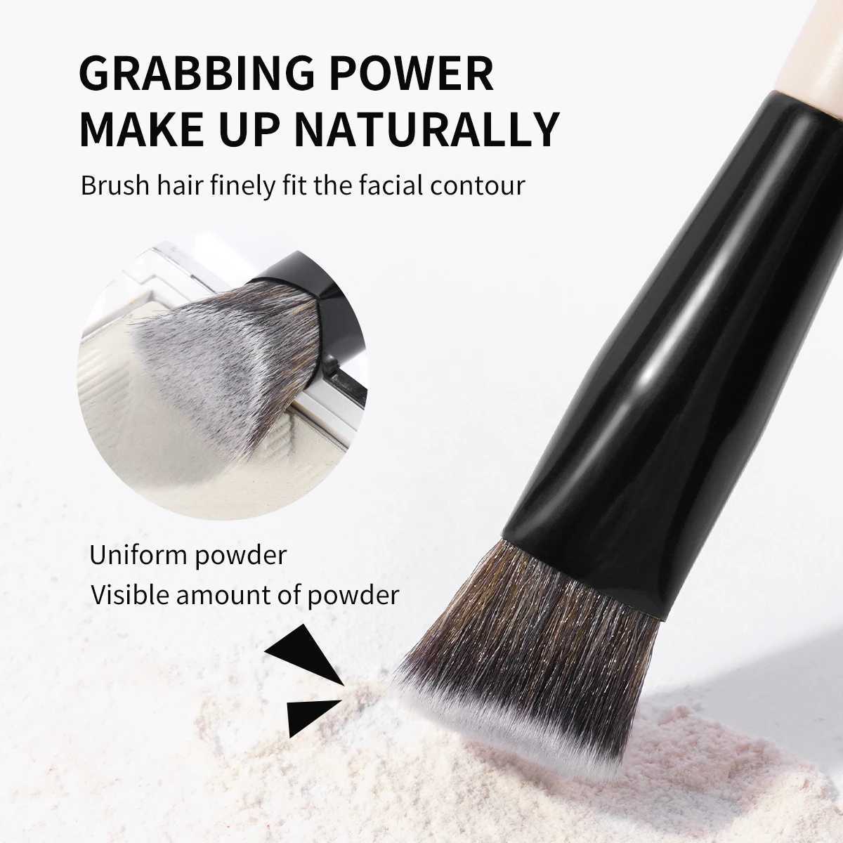 1ANGE Makeup Brush Triangle Top Brush Details for Highlight Conceal Cosmetics Blending Brush Soft Bristle for Travel Gift XJ2500716