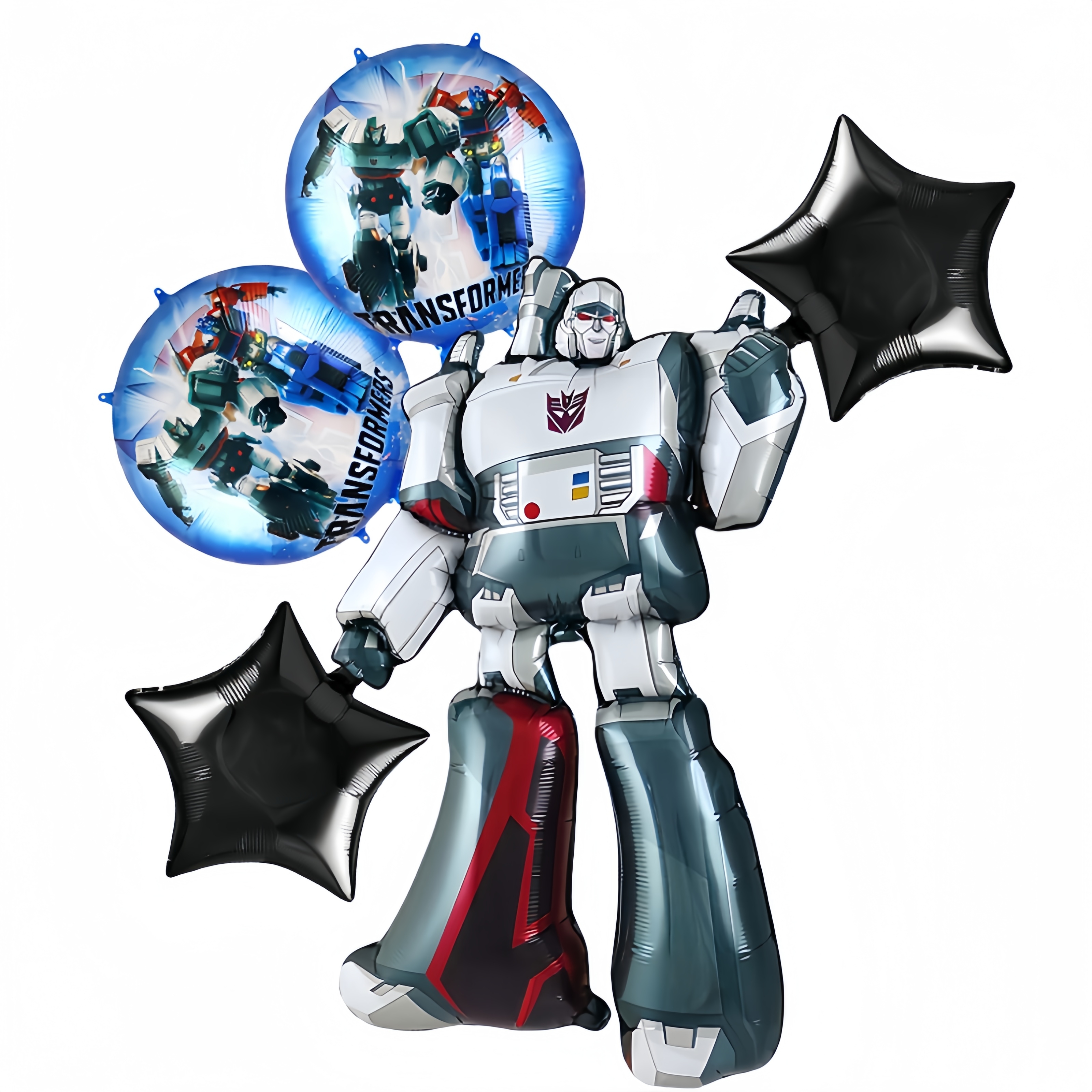 5 pieces of Transformers decorative balloons, cartoon aluminum film balloons, party supplies, atmosphere and background decoration