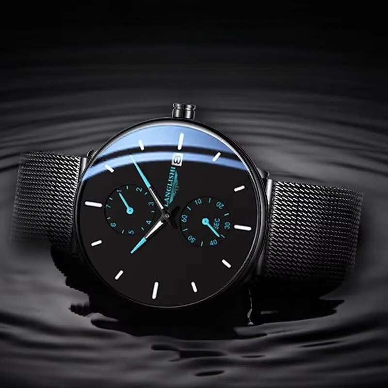 DHgargets Men's Slim Student Watch - 50M Waterproof Stainless Steel Quartz Wristwatch with Date & Luminous (Model 6202)