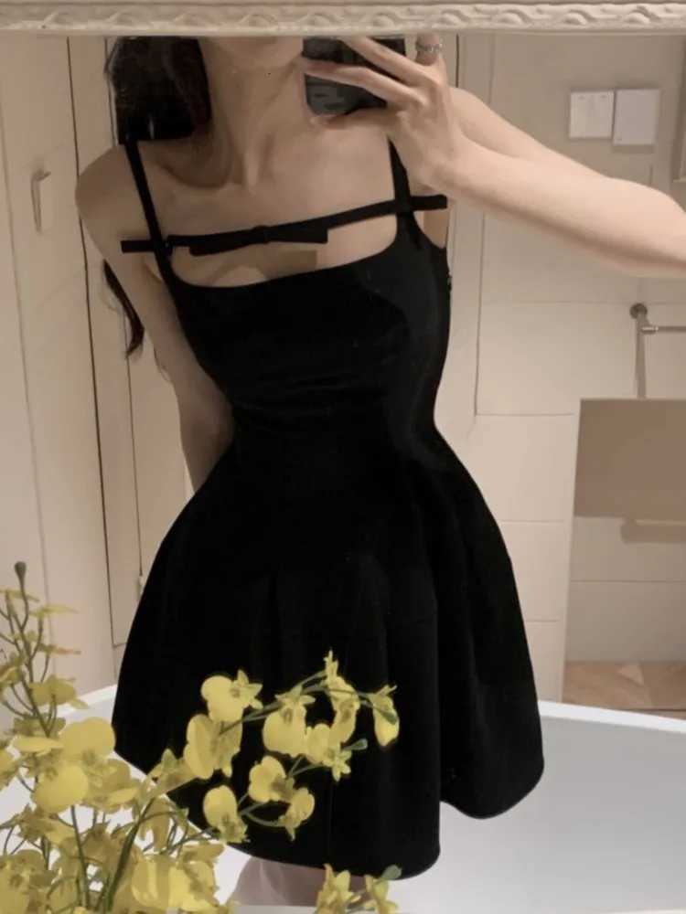 2K Summer Short Dresses for Women Solid Spaghetti Strap Evening Party Dress Elegant Korean A-line One Piece Vestido Mujer New R250716