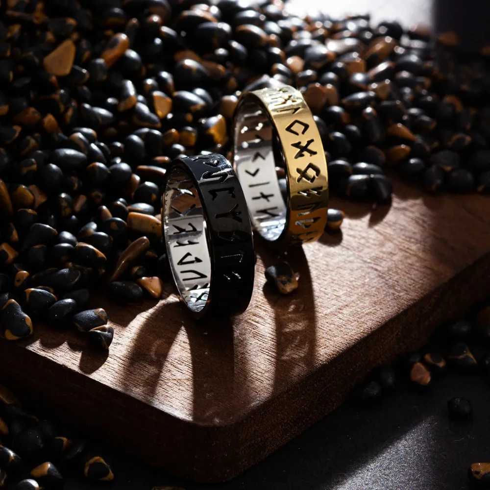 Vintage 6mm Out Odin Norse Viking Amulet Rune Rings for Men Words Ring Wedding Jewelry Valentines Gifts Wholesale S250716