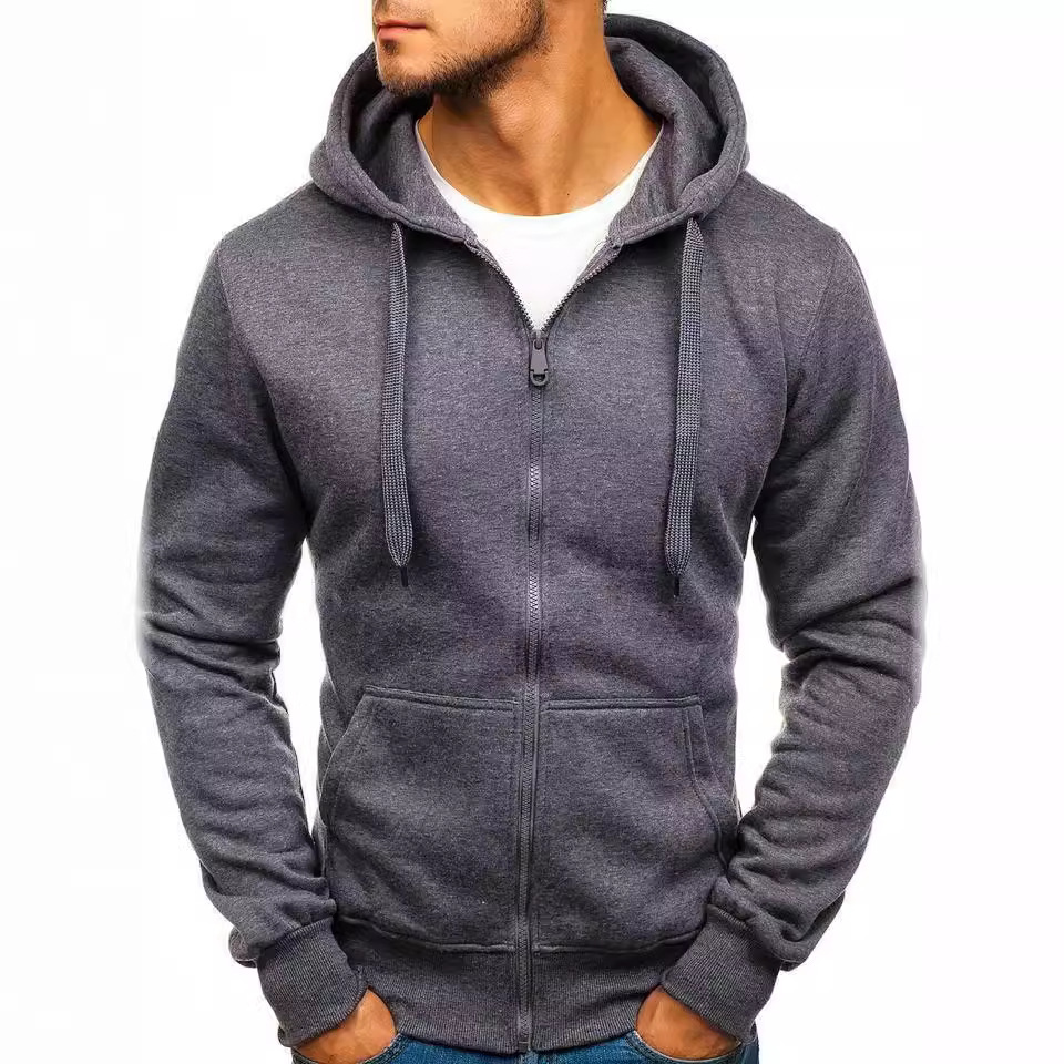 H27440 Master quality sports jacket men's dirt-resistant men's thickened sweater cardigan winter men's stand-up collar zipper hoodless 