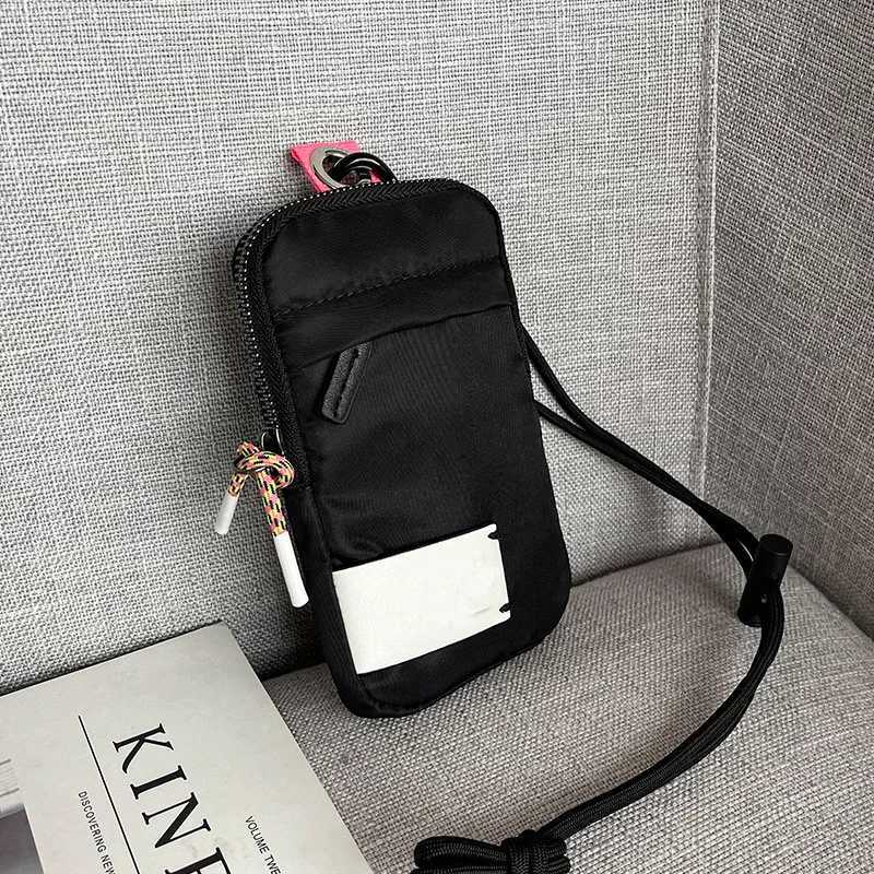 solid nylon bags High quality classic mini letter printing zipper design mobile bag multifunctional Spanish waterproof b