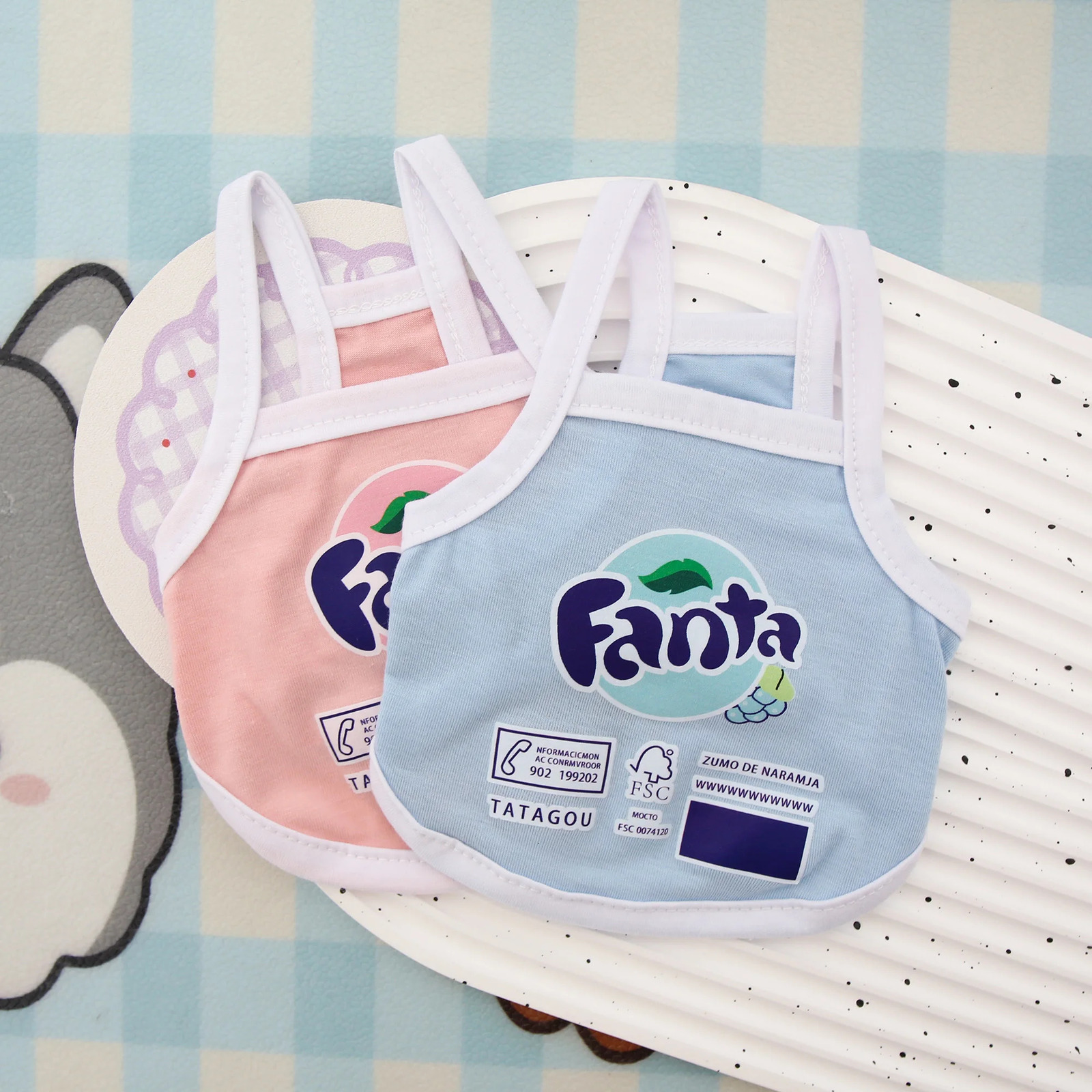 Summer SpringSummer Cat and Dog Clothes Thin Style WesternStyle Dopamine Fruit Soda Suspender Cute Vest Short Style 250711