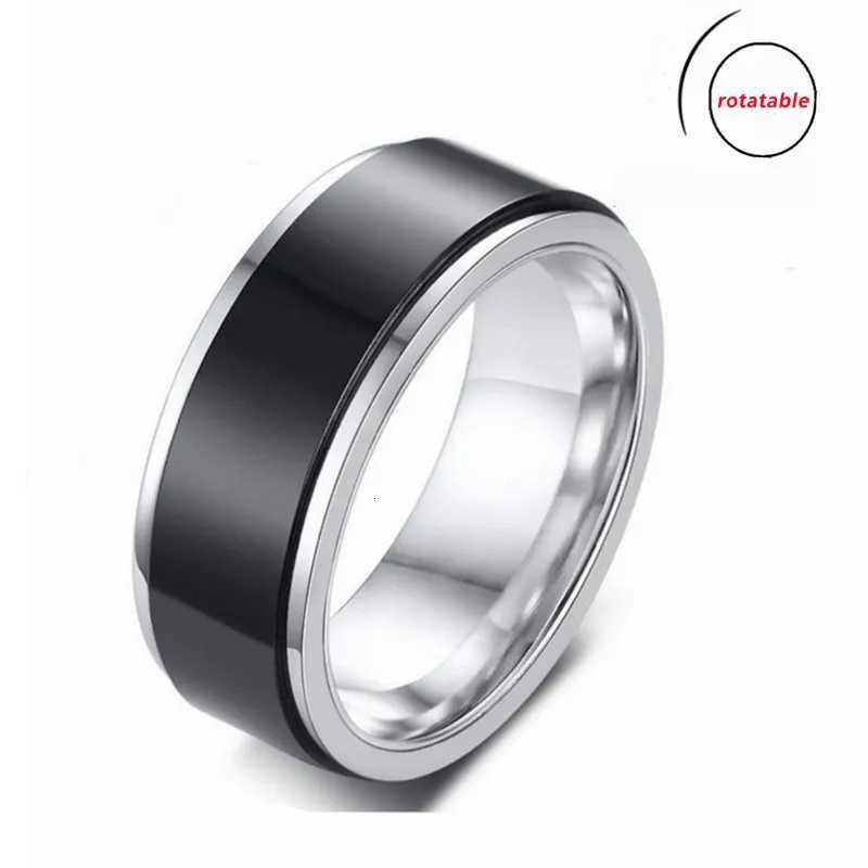 Stainless Steel Rotating Anxiety Fidget Spinner Rings For Couples Worry Stress Relief Metal Rock Band Ring Anillo Antiestres S250716
