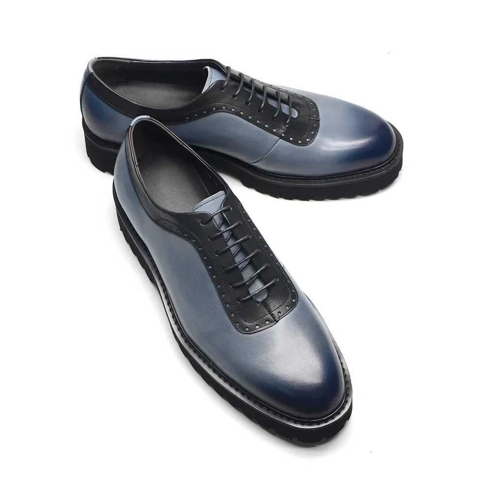 Fashion Mens Oxford Elevator Shoes Genuine Leather Round Toe Height Increasing Business Office Casual Dress Sneakers for Men W250716