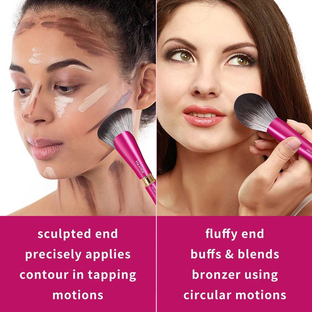 2-in-1 Double-head Fan Makeup Brush Round Top Brush for Liquid Cream Powder Cosmetics Blending for Mothers Day Gift Travel GiftXJ2500716