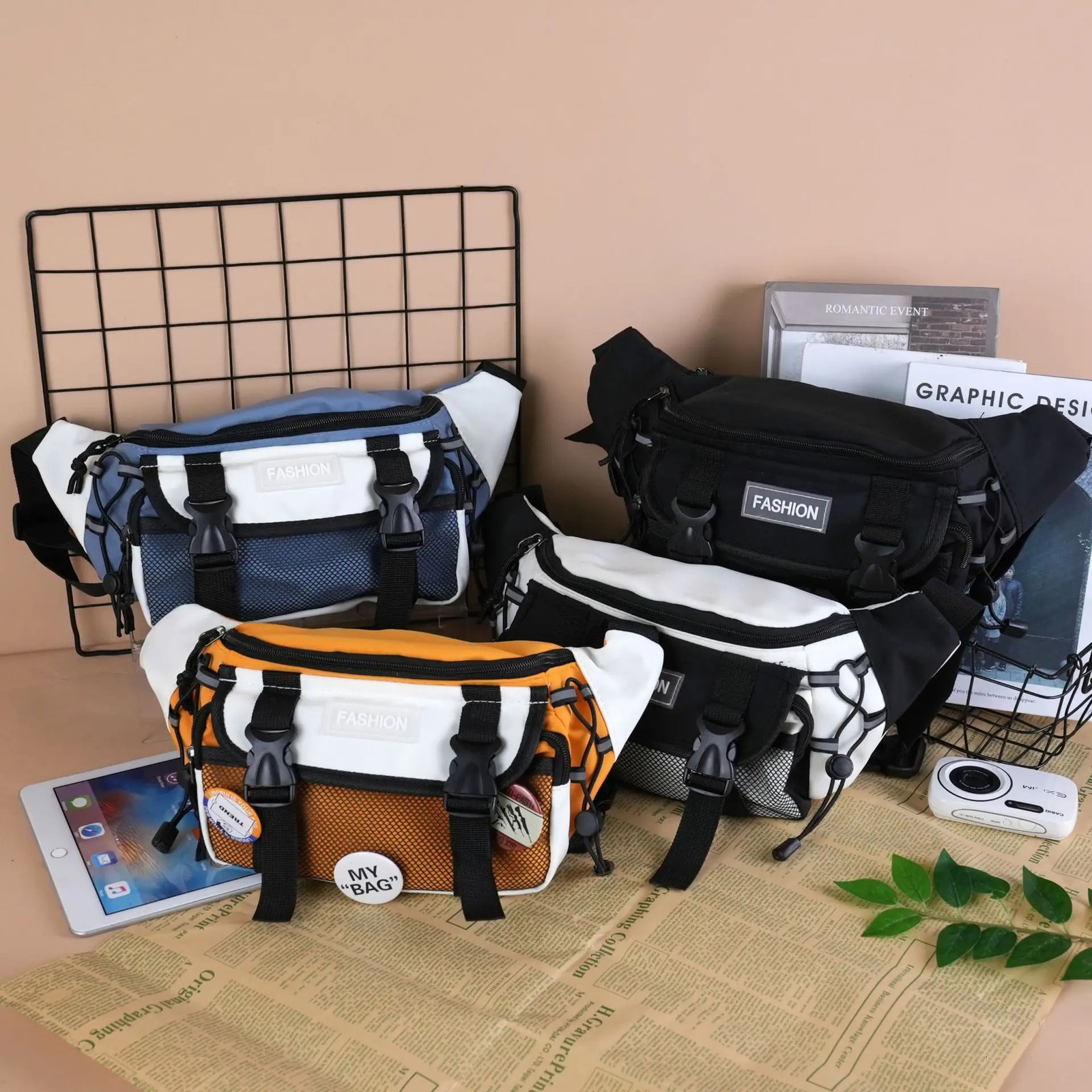 Japanese Style Chest Bag Trendy Casual Crossbody Bag Ins Nylon Small Shoulder Bag Large Capacity Waist Bag Student Mob 250714