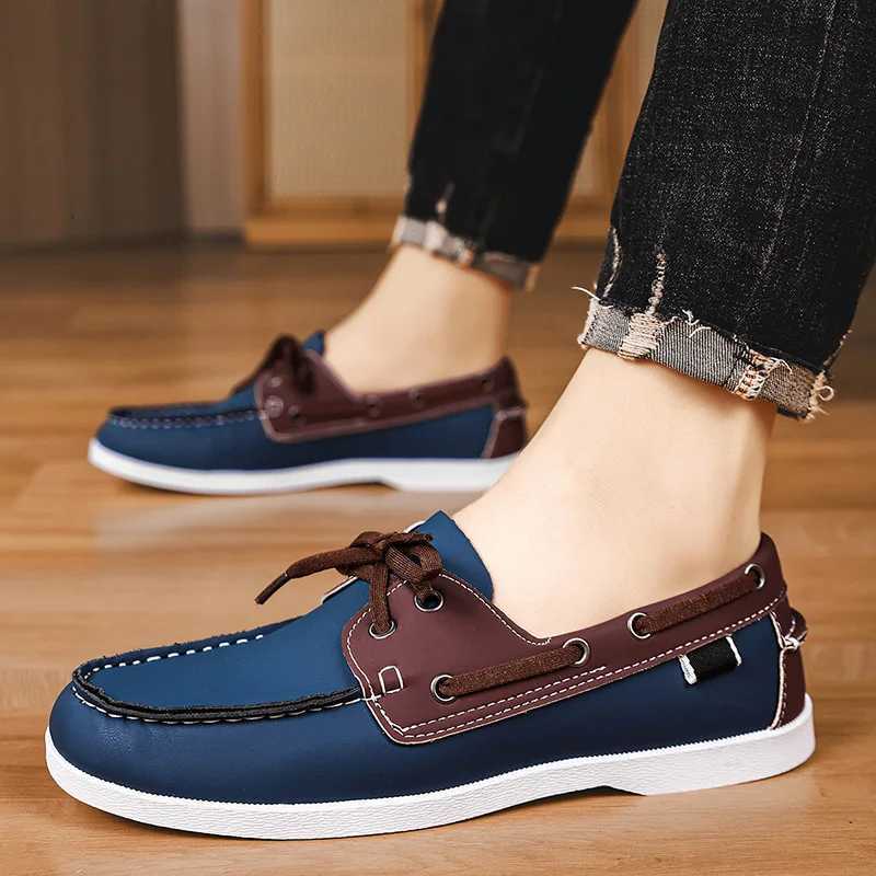igh Quality Black Leather Casual Shoes for Man Moccasins Designer Business Boat Shoes Men Comfort Flats Mens Driving Shoes W250716