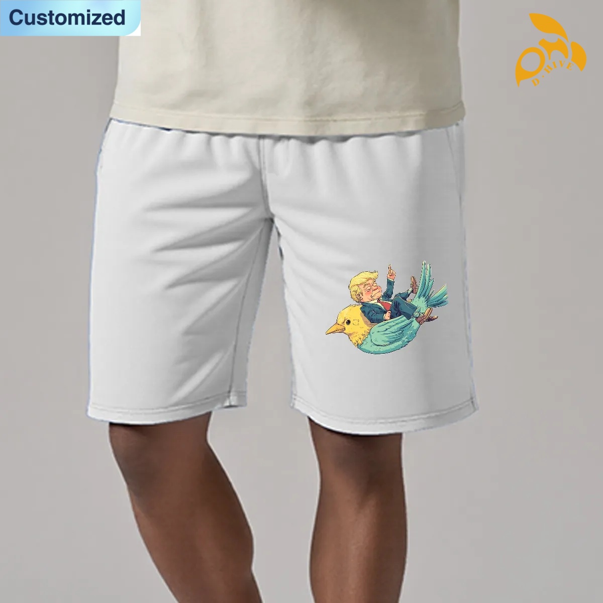 free shipping designer customized definition Men's Polyester Cotton ShortsFor the USA|260GSM DTF