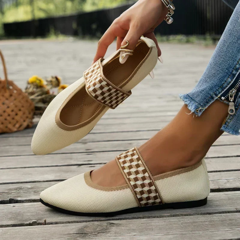 Womens Summer Fashion Elastic Strap Comfortable Non-Slip Flat Shoes for Daily Outing Casual Low-top Shoes 250712