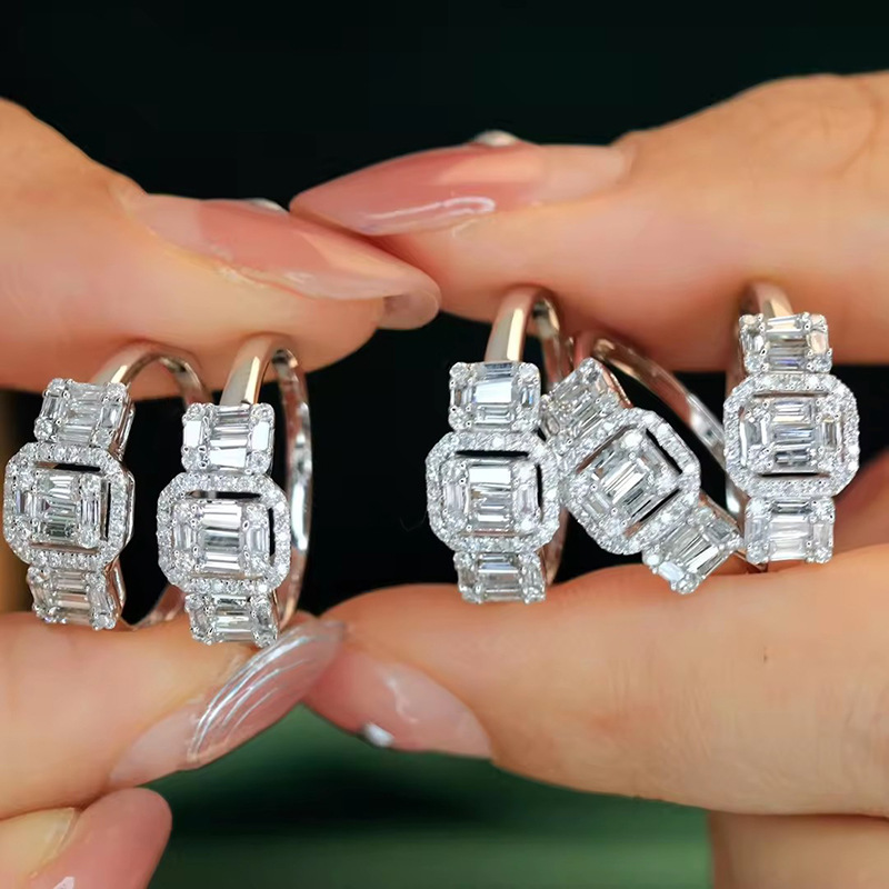 Choucong Brand Wedding Rings Luxury Jewelry 925 Sterling Silver T Princess Cut White Topaz CZ Diamond Gemstones Party Eternity Engagement Band Ring Gi