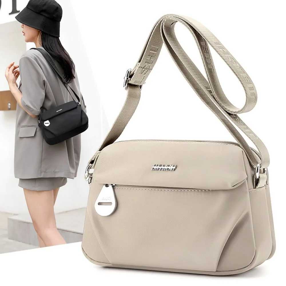 Lightweight Nylon Oxford Cloth Crossbody Bag Waterproof Large Capacity Small Square Handbag Casual Shoulder Bag