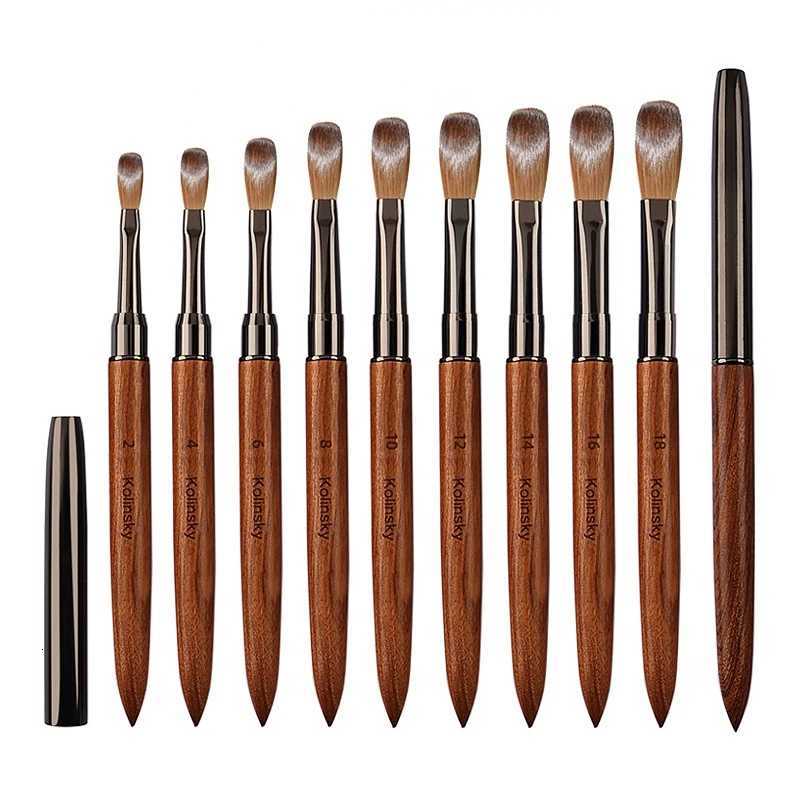 100% Pure Kolinsky Hair Acrylic Nail Brush Sandalwood Handle Nail Brush for Acrylic Application and Acrylic Powder Professional XJ2500716