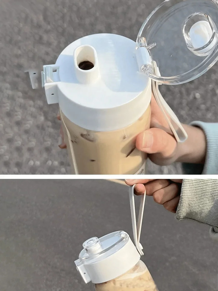 1pc Portable Sports Fitness Large Capacity Transparent Cup Outdoor Travel Office Essential Water Bottle 250715