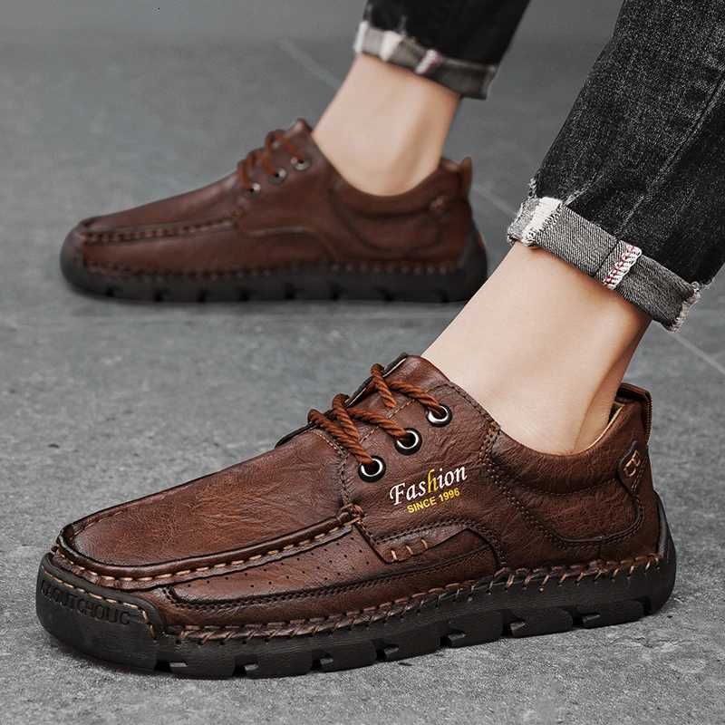 Handmade Mens Work Shoes Luxury Brand Leather Outdoor Casual Shoes for Men Dress Shoes High Quality Comfy Thick Bottom Shoes W250716