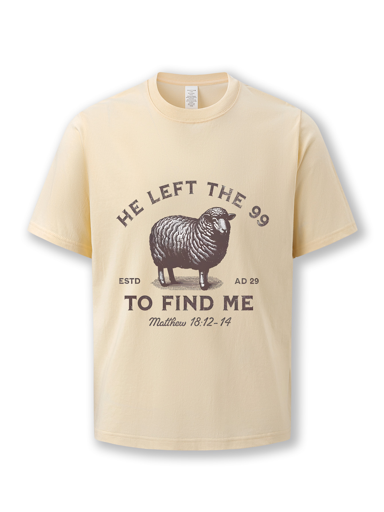 Fashionable and breathable T-shirt, summer casual short-sleeved cotton T-shirt, letter sheep animal pattern summer round-neck top